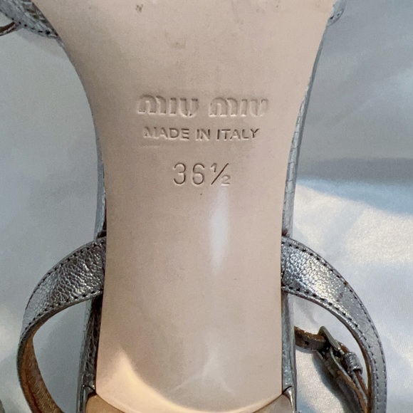 Miu Miu Silver Crystal Embellishments Slingback Pumps - Picture 9 of 9